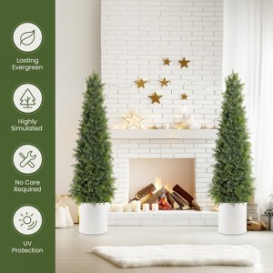 2pcs Artificial Pine Trees - UV Resistant Pine Tree, Outdoor Artificial Tree, Realistic Pine Tree, Garden Decoration Tree, and Patio Artificial Tree - 1 of 4