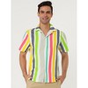 Lars Amadeus Men's Summer Irregular Printed Camp Collar Short Sleeves Button Down Hawaiian Shirt - 2 of 4