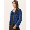 Allegra K Women's Winter Warm Cropped Collarless Faux Fur Fluffy Jacket - 3 of 4