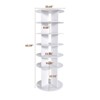 FONTOI 6 Tier Rotating Shoe Rack Tower with High Bottom, Organizer Rack, Handbag Rotate Shoes Closet Organization, White, 23.62"*63.39"*23.62" - 3 of 4