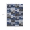 Navy Blue And Sky Blue Geometric Washable Indoor Outdoor Area Rug - 3 of 4