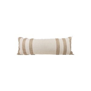 Tan Outer Striped 14X36 Hand Woven Filled Pillow - Foreside Home & Garden - 1 of 4