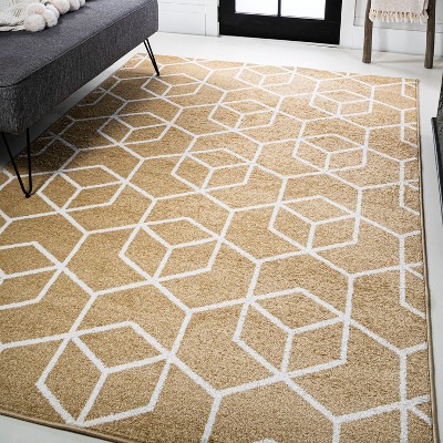 Tumbling Blocks Modern Geometric Area Rug - JONATHAN Y