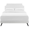 Modway Laura Queen Vinyl Platform Bed with Round Splayed Legs – Modern Faux Leather Upholstered Bed, No Box Spring Needed - 3 of 4