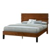 NicBex Modern King Platform Bed Frame with 3-Piece Headboard,Mid-Century Solid Wood Platform Bed Frame,No Box Spring Needed,Easy Assembly,Brown - 4 of 4