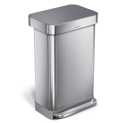 45-Liter Fingerprint-Proof Brushed Stainless deals Steel Semi-Round Step-On Trash Can