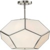Progress Lighting Latham 3-Light Semi-Flush Mount, Brushed Nickel, White Art Glass. - 4 of 4