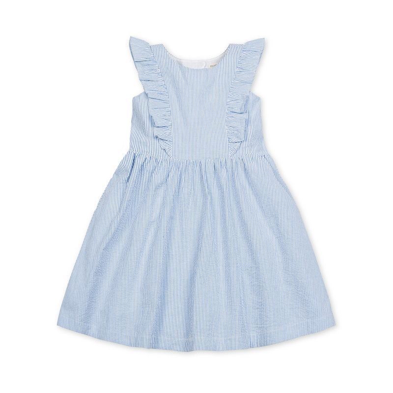 Hope & Henry Girls' Seersucker Flutter Sleeve Open Back Dress, Toddler, 1 of 9