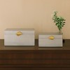 Vintiquewise Set of 2 Decorative Wooden Storage Boxes with Gold Accent for Keys, Jewelry, Makeup, Crafts, Accessories, Home Office & Bedroom Décor - 3 of 4