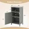 Dcolora Bathroom Storage Cabinet, Freestanding Wooden Single Door Side Floor Organizer with Adjustable Shelf - 3 of 4