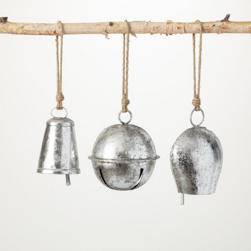Silver Bells Ornament Silver 5h Metal Set Of 3 : Target