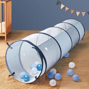 Tiny Land® Adventure Play Tunnel for Toddlers, 69" x 18" Pop Up Tunnel - Blue - 1 of 4