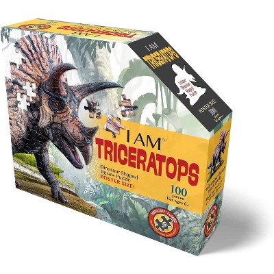 Madd Capp Games I AM Triceratops 100 Piece Animal Head-Shaped Jigsaw Puzzle