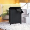 Redmon Country Wainscot Style Clothes Hamper, Contemporary Freestanding Laundry Basket with Lid, 18'' x 11.25'' x 23.25'', Black - 4 of 4