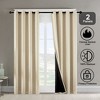 Kumasinova 2 PCS Blackout Curtain Panel with Thermal Backing,Living Room Curtains with Grommet Top,Curtains for Living Room,Bedroom,Beige - 2 of 4