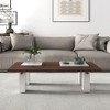 Industrial Metal Coffee Table,48 Inch Black Marble Living Room Table, Modern Minimalist Rectangle Center Table, Marble and Metal Vintage Coffee Table - 3 of 4