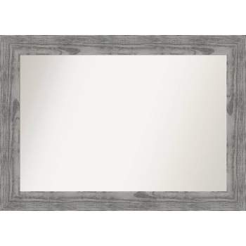 42" x 30" Non-Beveled Bridge Gray Wood Wall Mirror - Amanti Art