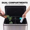 30 Liter/8 Gallon Dual Compartment Trash Can, Rectangle Stainless Steel Garbage Bin - 2 of 4