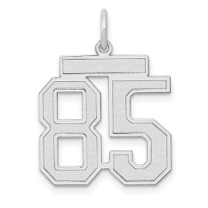 Black Bow Jewelry 14k White Gold, Jersey Collection, Medium Number 85 Pendant - 1 of 4