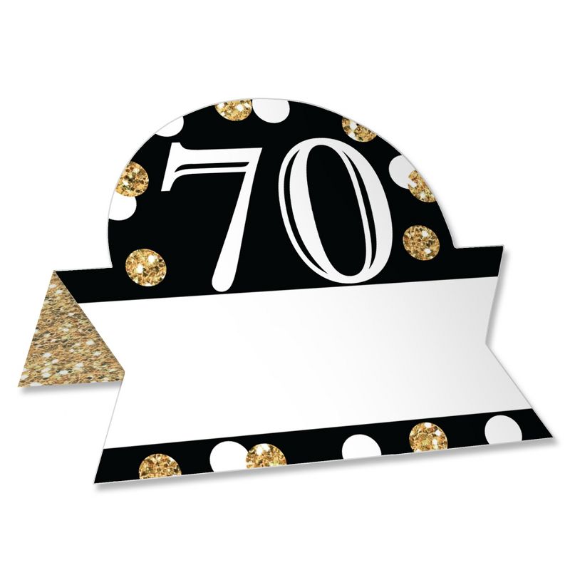 Big Dot of Happiness Adult 70th Birthday - Gold - Birthday Party Tent Buffet Card - Table Setting Name Place Cards - Set of 24, 1 of 9