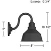 Franklin Iron Works Arnett Rustic Farmhouse Wall Light Sconces Set of 2 Black Hardwired 8" Fixture Gooseneck Arm for Bedroom Bathroom - 4 of 4
