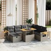 vidaXL 8 Piece Patio Sofa Set with Cushions - Gray Poly Rattan - 2 of 4