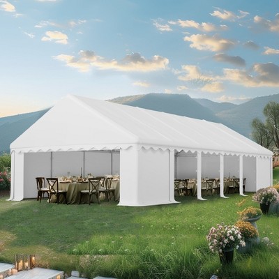 Captiva Designs 13 ft. x 30 ft. Outdoor Canopy Party Tent with Removable Side Walls - White