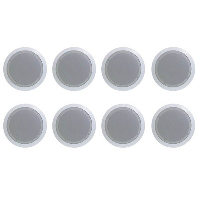 Pyle Home PDIC PRO Max Series 6.5'' 200W Round Flush Mount In Wall/Ceiling Home Speakers Pair with Directable 0.5' Polymer Dome Tweeter, 8 Pack