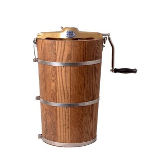 Lehman's Manual Ice Cream Maker - Make Your Own Homemade Ice Cream, Hand Crank with Stainless Steel Can and Oak Tub - 1 of 4