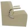 PureSana Chromium Anastasia Professional Hair Drying Chair for Salons with Vinyl Upholstered High Density Foam Padding and Chrome Armrests, Tan - 2 of 4