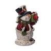 Transpac Dolomite Light Up Snowman with Gift Box and Music - Festive Christmas Decorative Object for Holiday Cheer - 4 of 4