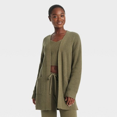 Image of Women's Sweater Robe - Auden™ Olive Green M/L