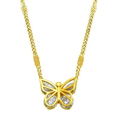 Gold Titanium Steel Butterfly - Shaped Modern Women's Necklace
