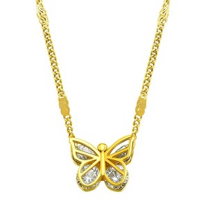 Gold Titanium Steel Butterfly - Shaped Modern Women's Necklace - 1 of 4