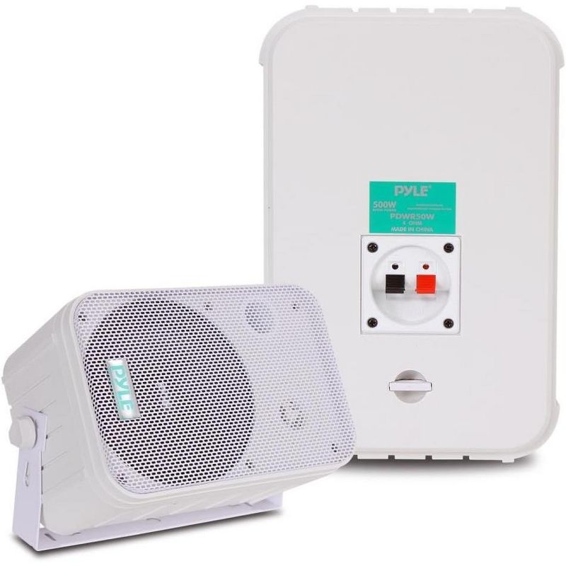 Pyle Home Dual Waterproof Outdoor Speaker System - White, 2 of 9