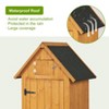 Outdoor Wooden Storage Shed, Waterproof Garden Tool Cabinet with Locking Latch & Shelves for Backyard, Patio, Garage (Natural) - 4 of 4