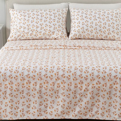 Floral Printed Brushed Microfiber Sheet Set - Great Bay Home (king ...