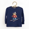 Skiing Bear Watercolor - Toddler Long Sleeve Graphic Tee - 3 of 4