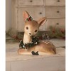 13.25 In Sweet Fawn With Wreath Retro Inspired Deer Figurines - image 2 of 3