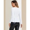 INSPIRE CHIC Women's Elegant Sweetheart Neck Long Sleeve Velvet Peplum Top - 3 of 4