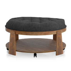 NicBex Storage Bench Ottoman with Storage Transitional Style Button Linen Tufted Seat Open Shelf for Bedroom, Living Room - 1 of 4