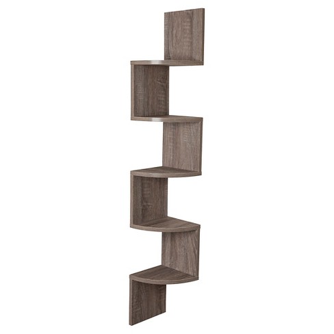 Zig Zag Corner Shelf Weathered Oak Target