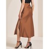 INSPIRE CHIC Women Satin Maxi Elastic High Waist Side Slit Flowy Long for Party Wedding Skirt - 4 of 4