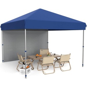 10x10 Pop Up Canopy Tent Outdoor Canopy Heavy Duty Commercial Instant Tent Shelter with 1 Removable Sidewall - 1 of 4