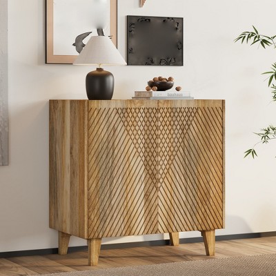 Sideboard Buffet Cabinet, Entryway Coffee Bar Storage Cabinet, Media Console Table, Wooden Floor Cupboard Cabinet for Kitchen Living Room