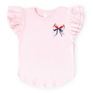The Juniper Shop Patriotic Bow Star Coquette Flutter Sleeve Tee - 1 of 4