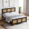 Bed Frame with Rattan Headboard and Footboard - 3 of 4