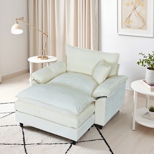 IULULU Sectional Sofa, Chenille Cloud Couch Comfy Upholstered Sofa with Ottoman - 1 of 4