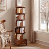 6-Tier Modular 360° Rotating Corner Bookshelf with Wheels, Round Freestanding Bookcase for Bedroom, Living Room, or Study Room – The Pop Home - 2 of 4