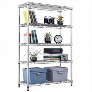 SEVOBAL Utility Storage Shelves 5 Tier Metal Rack with Adjustable Shelves for Home Kitchen Office or Garage, Chrome, 47.2"*17.7"*72.3" - 1 of 4